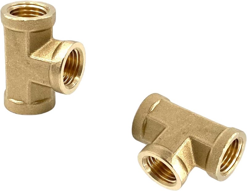 Bumugufu 4 Pcs 1/4" NPT Tee Brass Pipe Fittings, 1/4" x1/4" x1/4" Female NPT 3 Way T-Connector for Air, Propane, Oil and Natural Gas - Image 5